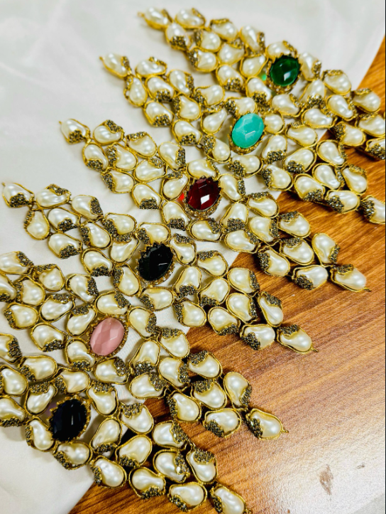 Designer  Turkish Emerald & Baroque Pearl Choker Set