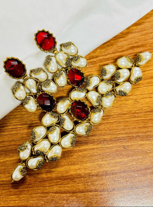 Designer  Turkish Emerald & Baroque Pearl Choker Set