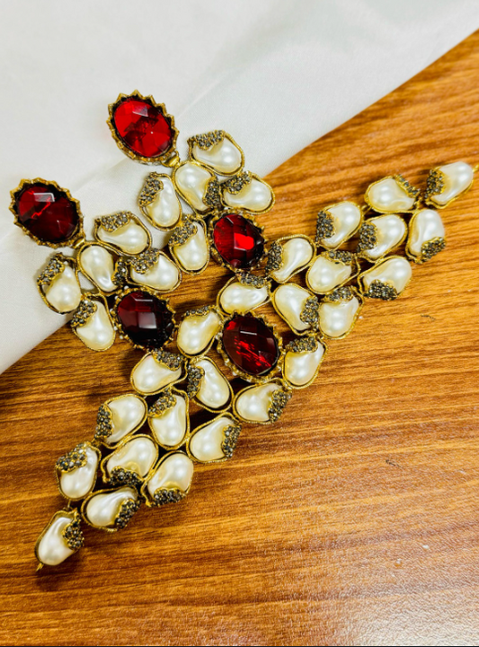 Designer  Turkish Emerald & Baroque Pearl Choker Set