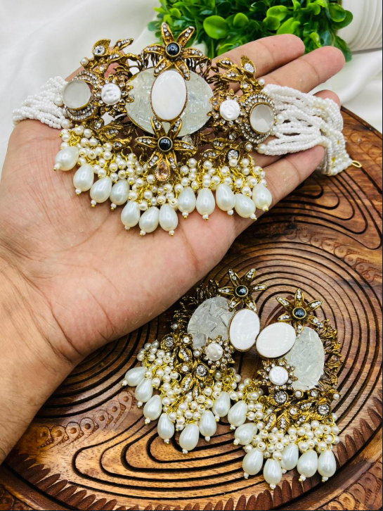 Turkish Jewelry Choker Set with Earrings | Bridal Jewellery