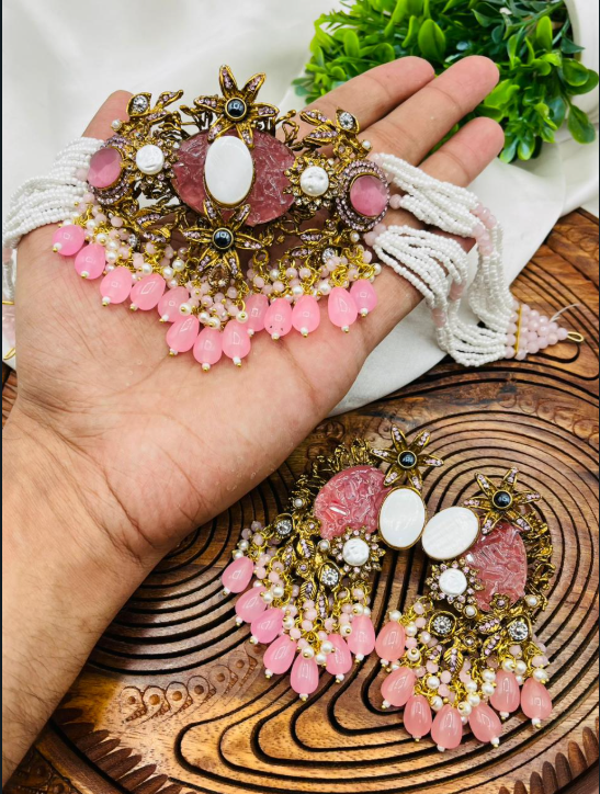 Turkish Jewelry Choker Set with Earrings | Bridal Jewellery