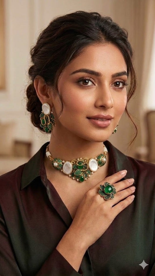 Designer Turkish| Jewellery Set| Antique Polish| Available in 5 Colors