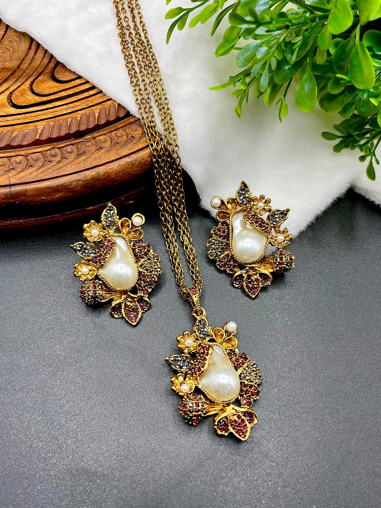 Designer Turkish Locket| Double Chain| Antique Polish|