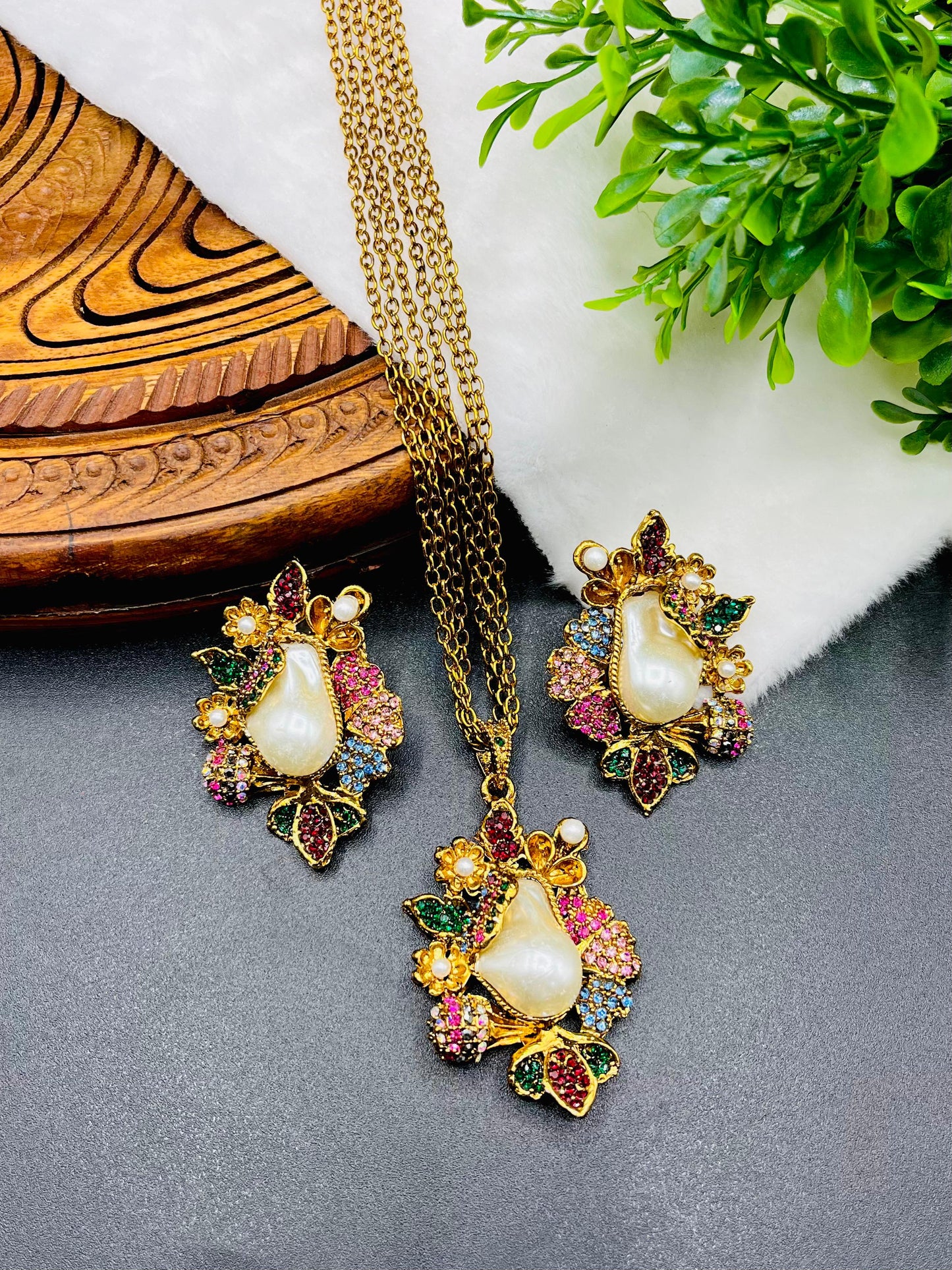 Designer Turkish Locket| Double Chain| Antique Polish|