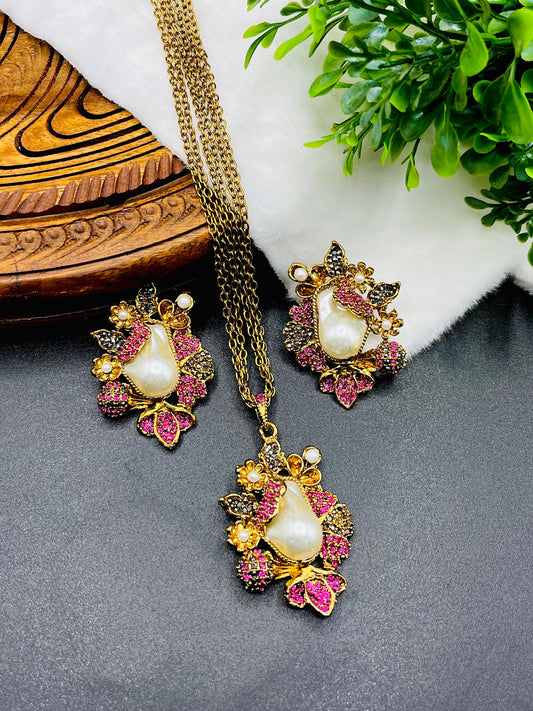 Designer Turkish Locket| Double Chain| Antique Polish|