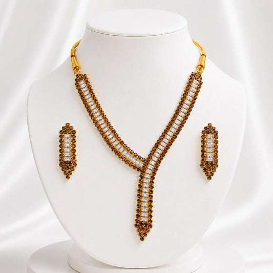 Amber Luxe Y-Drop Necklace Set  | Color Customisable | 5 Colors |